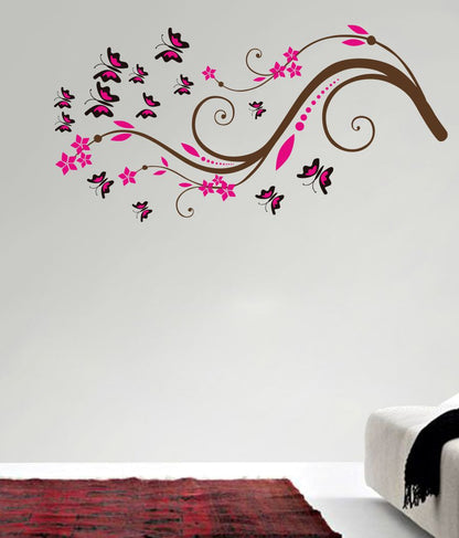 Homexa Decor | Branches With Flower Design Wall Sticker (Size 91 x 45 cm)