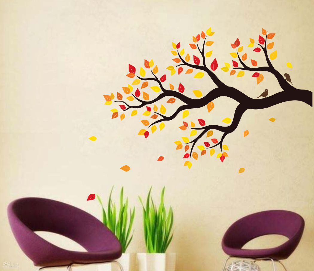 Homexa Decor | Branches With Birds Design Wall Sticker (Size 58 x 74 cm)