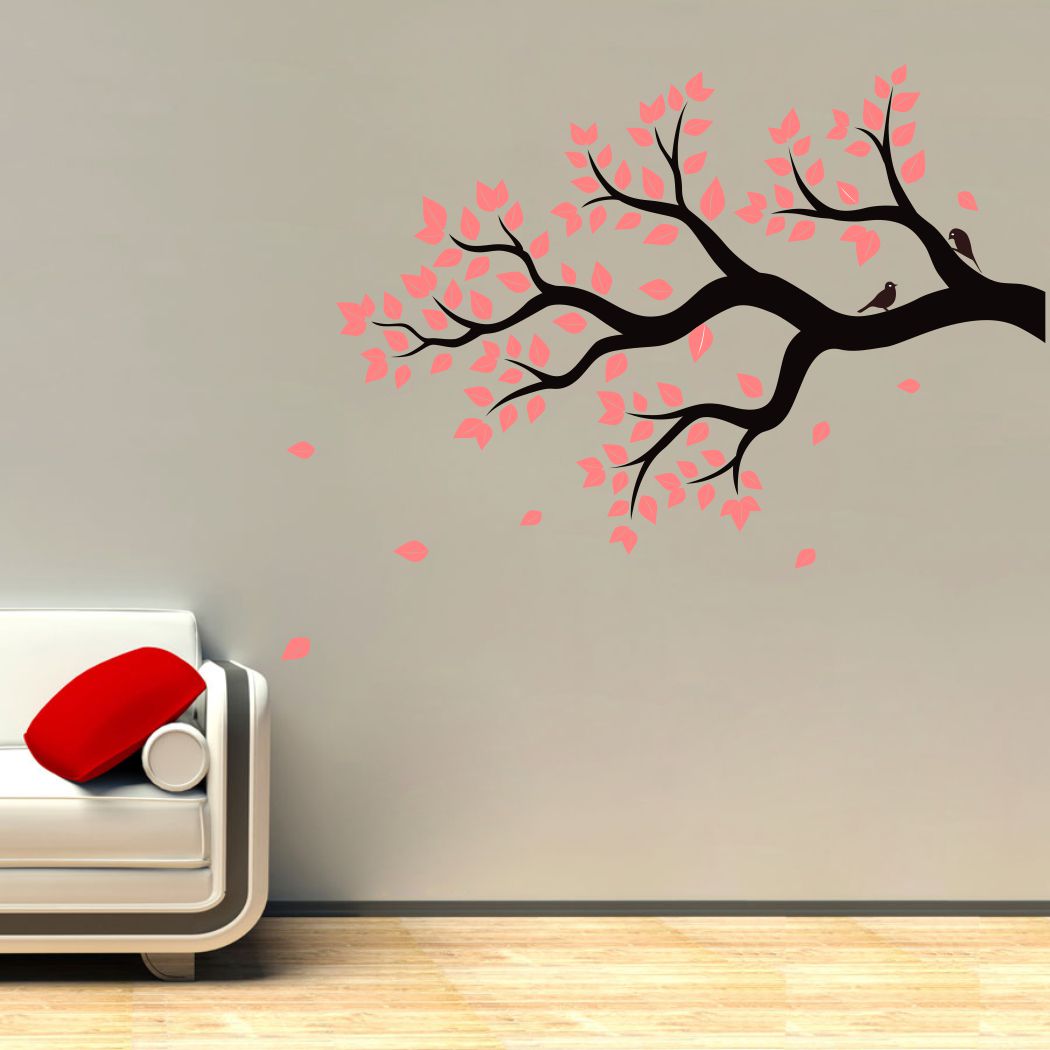 Homexa Decor | Branches With Birds Design Wall Sticker (Size 58 x 74 cm)