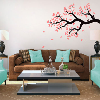 Homexa Decor | Branches With Birds and Flower Design Wall Sticker (Size 91 x 59 cm)