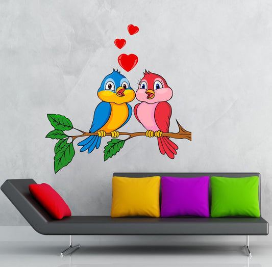 Homexa Decor | Tree With Two Birds Wall Sticker (Size 58 x 60 cm)