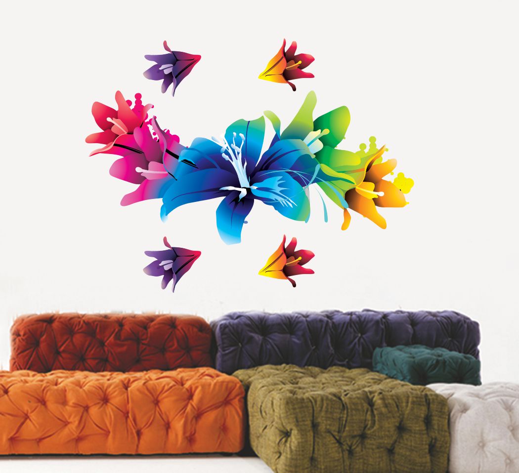 Homexa Decor | Beautiful Floral Wall Sticker (Size 56 x 43 cm)