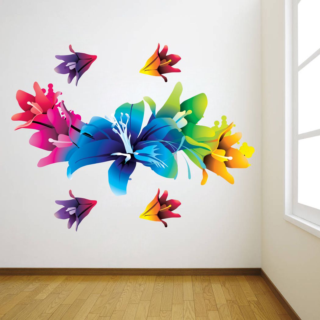 Homexa Decor | Beautiful Floral Wall Sticker (Size 56 x 43 cm)