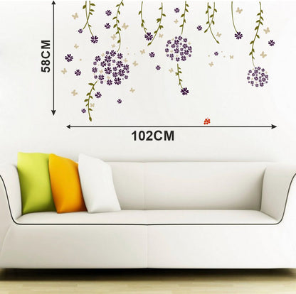 Homexa Decor | Beautiful Floral (Flower) Wall Sticker (Size 102 x 58 cm)