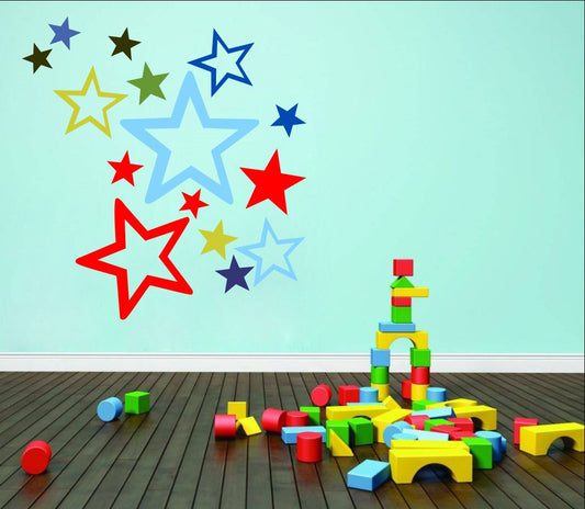 Homexa Decor | Colorful Star Design Wall Sticker (Size 71 x 76 cm)