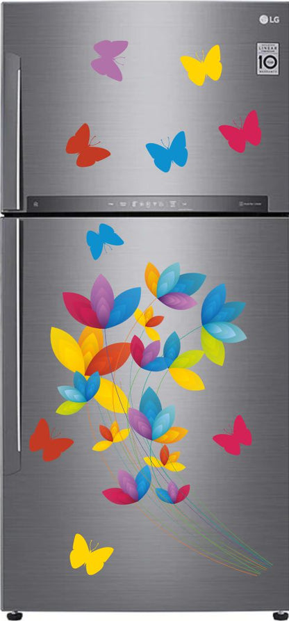 Homexa Decor | Leaf and Butterfly Fridge Sticker (Size 63 x 35 cm)