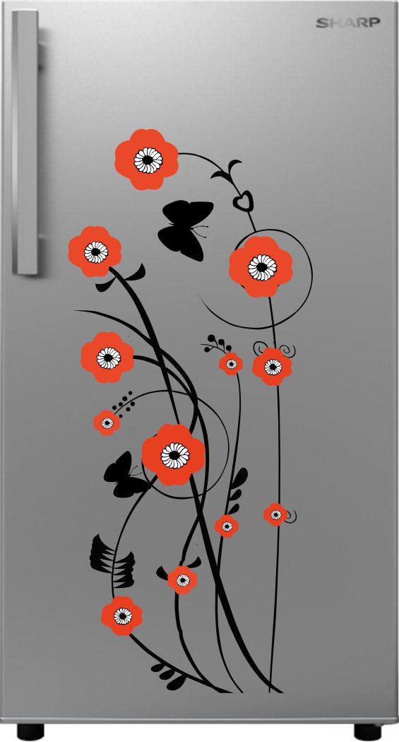 Homexa Decor | Beautiful Floral (Flower ) Fridge Sticker (Size 88 x 38 cm)