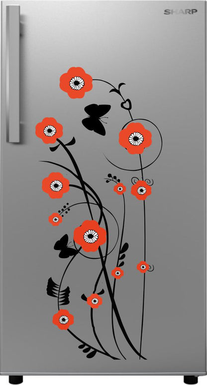 Homexa Decor | Beautiful Floral (Flower ) Fridge Sticker (Size 88 x 38 cm)