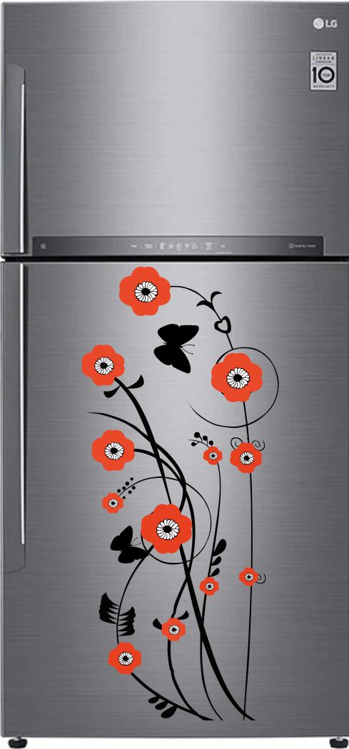 Homexa Decor | Beautiful Floral (Flower ) Fridge Sticker (Size 88 x 38 cm)