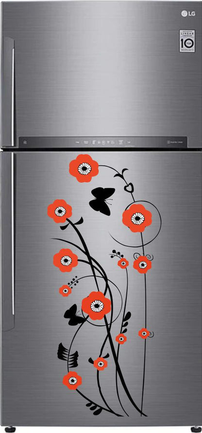 Homexa Decor | Beautiful Floral (Flower ) Fridge Sticker (Size 88 x 38 cm)