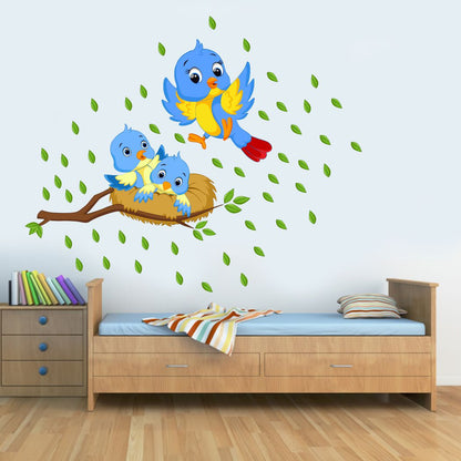 Homexa Decor | Tree With Three Birds Wall Sticker (Size 99 x 81 cm)