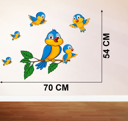 Homexa Decor | Tree With All Birds Wall Sticker (Size 70 x 54 cm)