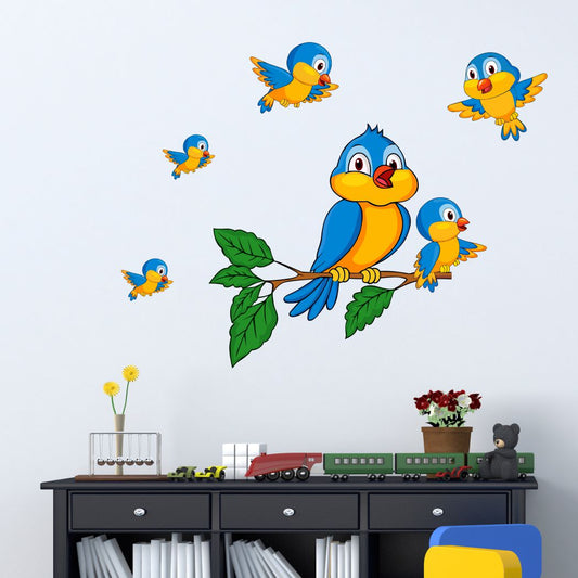 Homexa Decor | Tree With All Birds Wall Sticker (Size 70 x 54 cm)