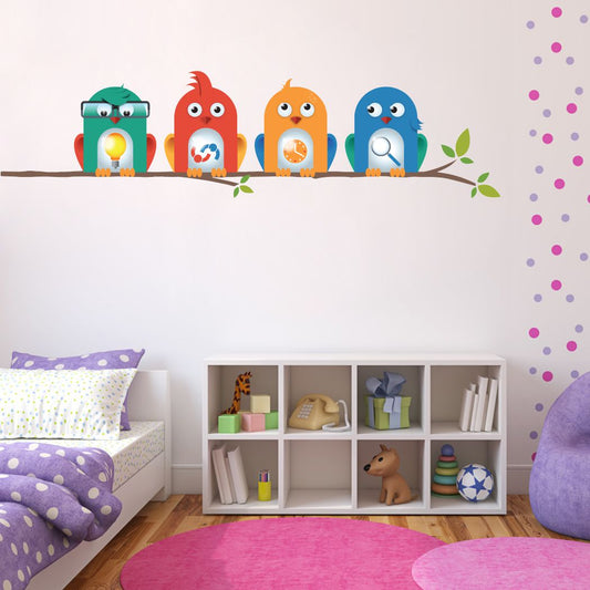 Homexa Decor | Tree With Birds Wall Sticker (Size 118 x 30 cm)