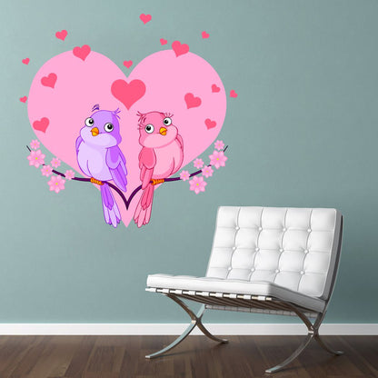 Homexa Decor | Two Love Birds Wall Sticker (Size 56 x 56 cm)