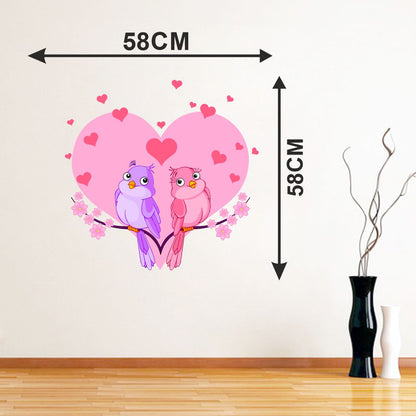 Homexa Decor | Two Love Birds Wall Sticker (Size 56 x 56 cm)