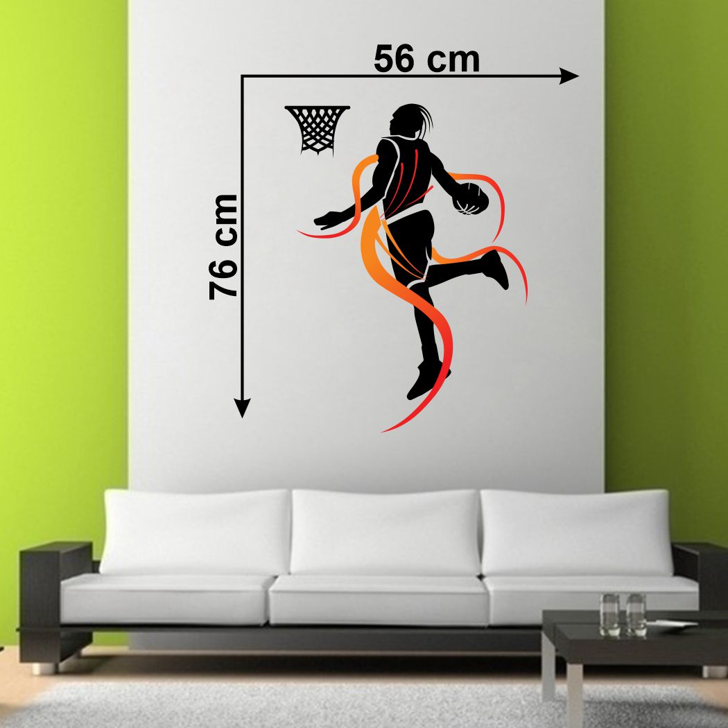 Homexa Decor | Basket Ball Player Wall Sticker (Size 76 x 56 cm)