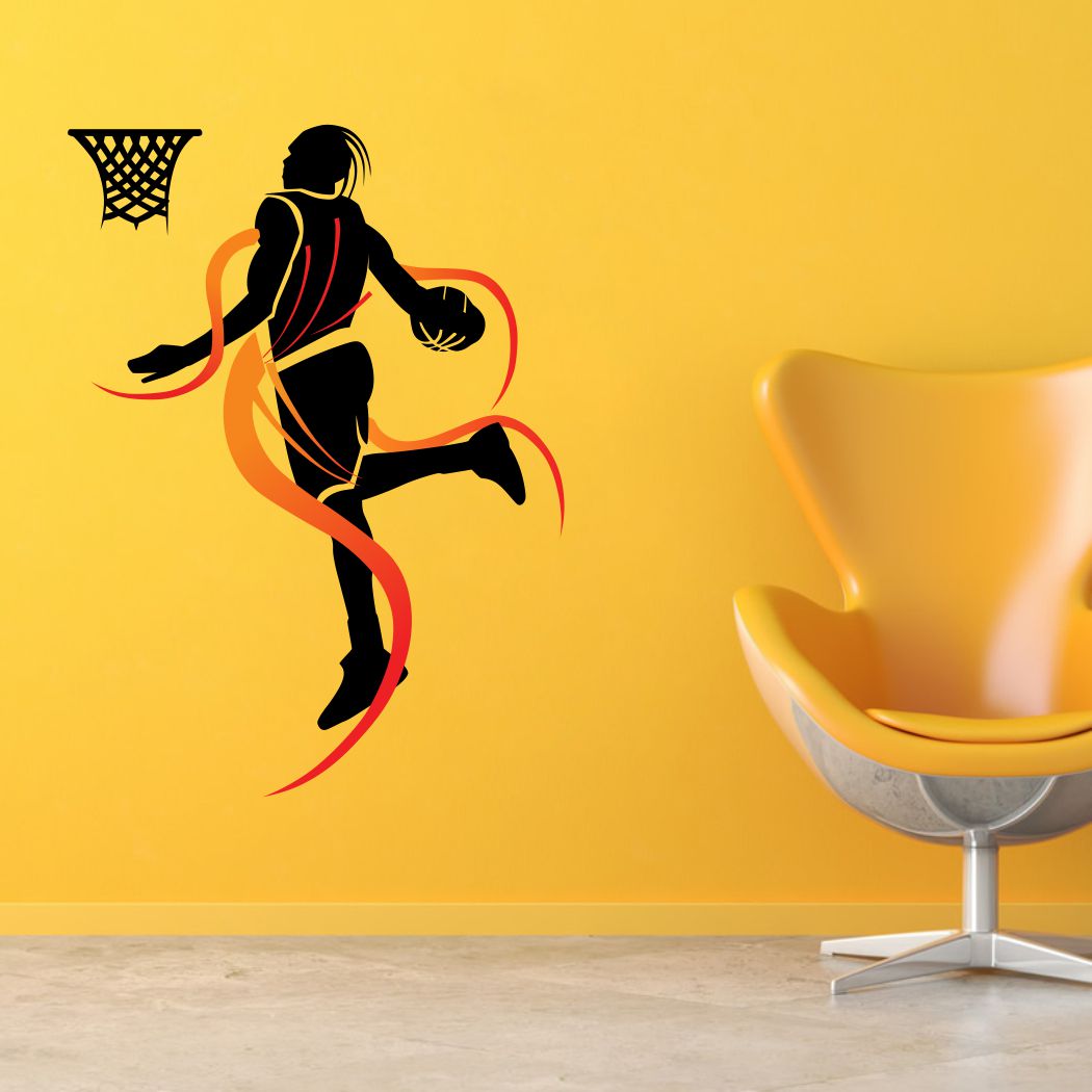 Homexa Decor | Basket Ball Player Wall Sticker (Size 76 x 56 cm)