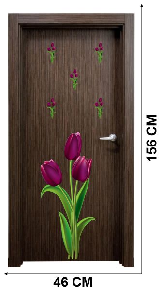 Homexa Decor | Floral Door Sticker (Size 156 x 46 cm)