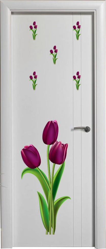 Homexa Decor | Floral Door Sticker (Size 156 x 46 cm)