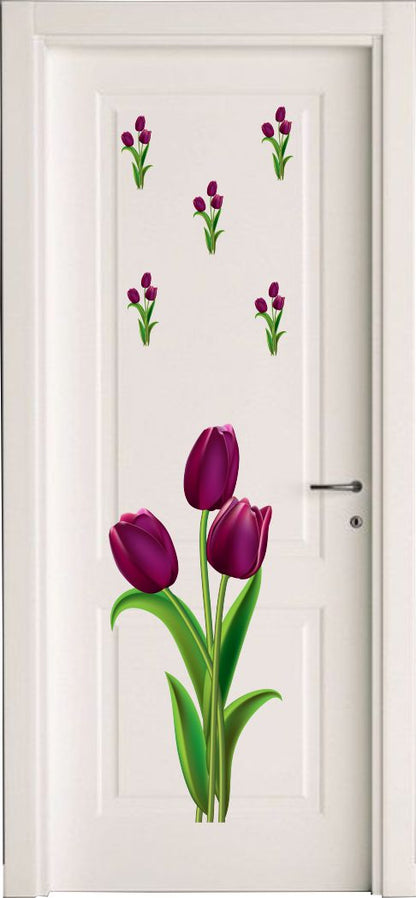 Homexa Decor | Floral Door Sticker (Size 156 x 46 cm)