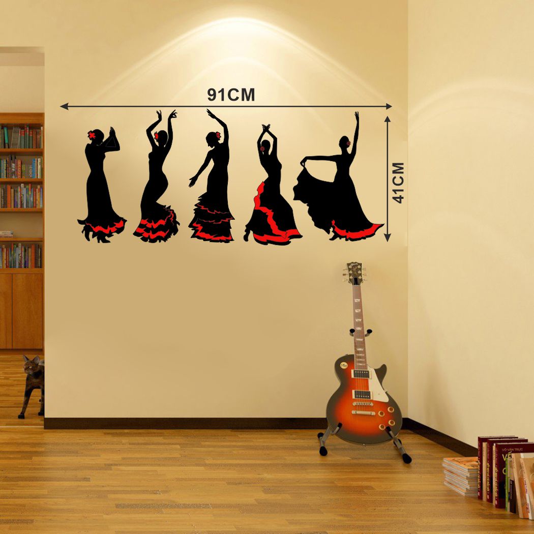 Homexa Decor | Five Dancing Girl Wall Sticker (Size 91 x 41 cm)