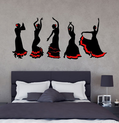 Homexa Decor | Five Dancing Girl Wall Sticker (Size 91 x 41 cm)