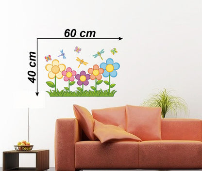 Homexa Decor | Flower With Butterfly Wall Sticker (Size 60 x 40 cm)