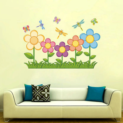 Homexa Decor | Flower With Butterfly Wall Sticker (Size 60 x 40 cm)