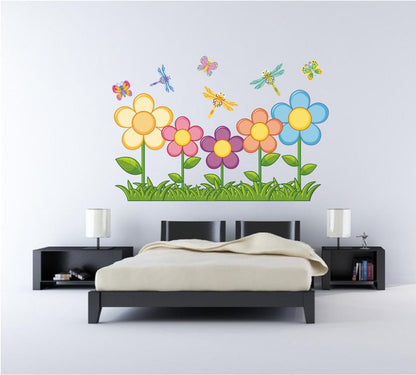 Homexa Decor | Flower With Butterfly Wall Sticker (Size 60 x 40 cm)