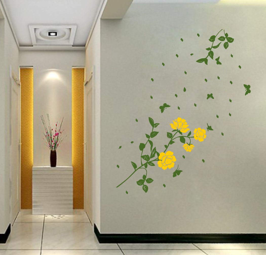 Homexa Decor | Branches With Flower Design Wall Sticker (Size 112 x 67 cm)