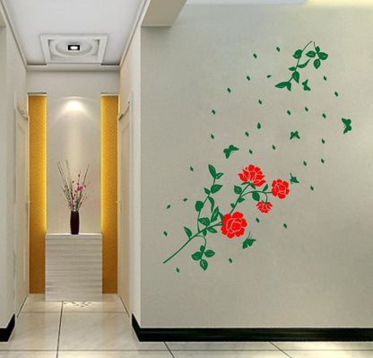 Homexa Decor | Branches With Flower Design Wall Sticker (Size 112 x 67 cm)