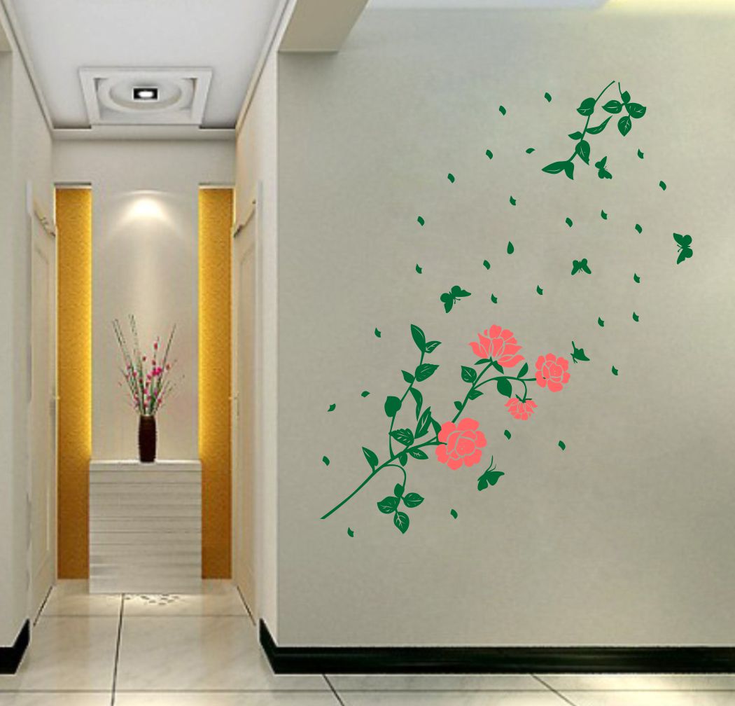 Homexa Decor | Branches With Flower Design Wall Sticker (Size 112 x 67 cm)