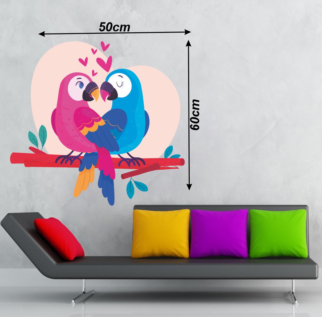 Homexa Decor | Two Love Birds Wall Sticker (Size 50 x 60 cm)