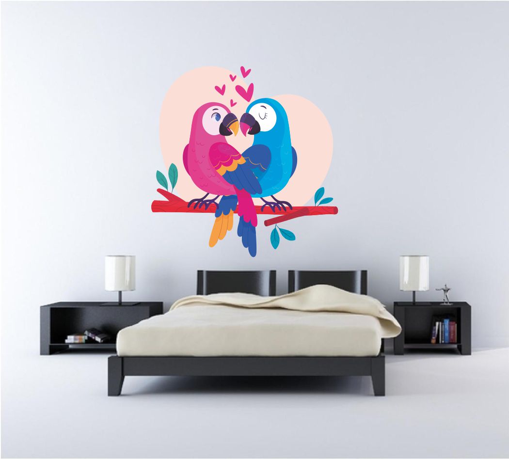 Homexa Decor | Two Love Birds Wall Sticker (Size 50 x 60 cm)