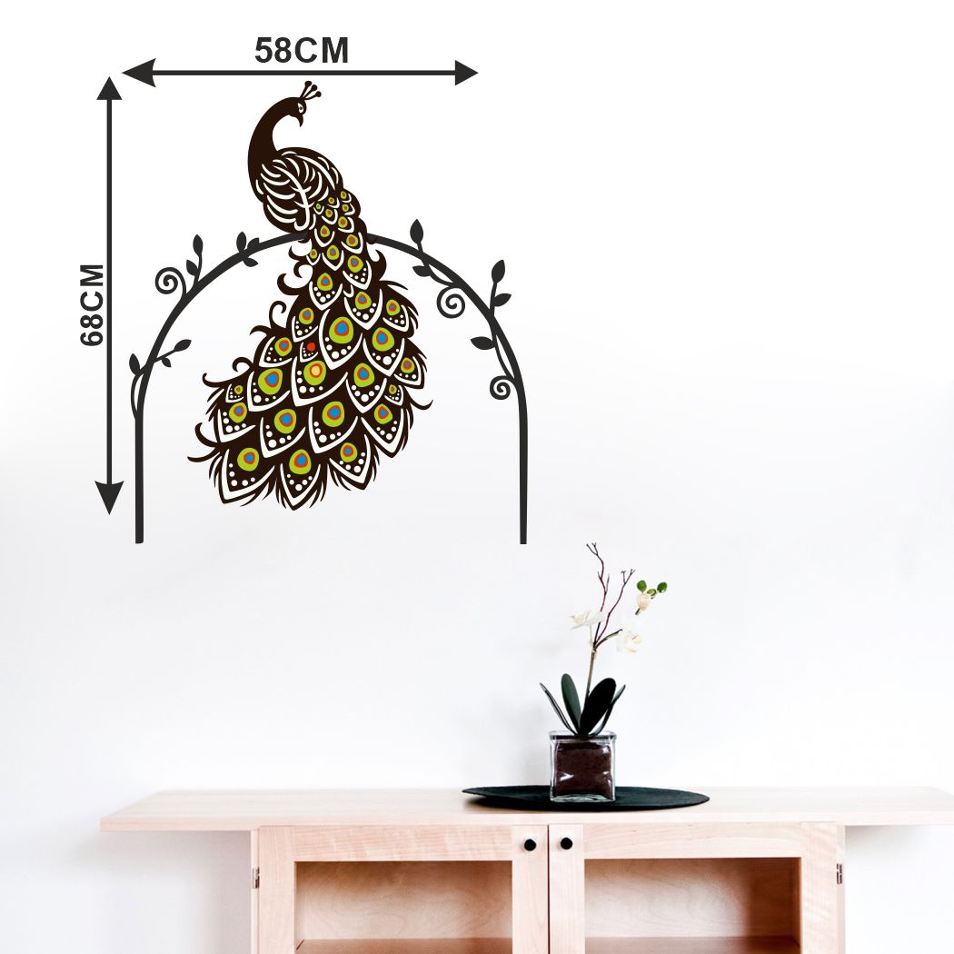 Homexa Decor | Peacock Design Wall Sticker (Size 58 x 68 cm)