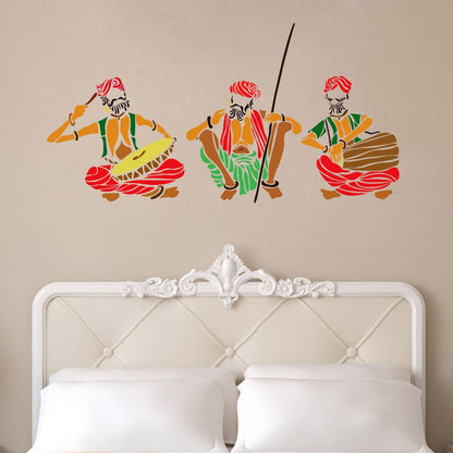 Homexa Decor | Three Old Man With Music Wall Sticker (Size 90 x 32 cm)