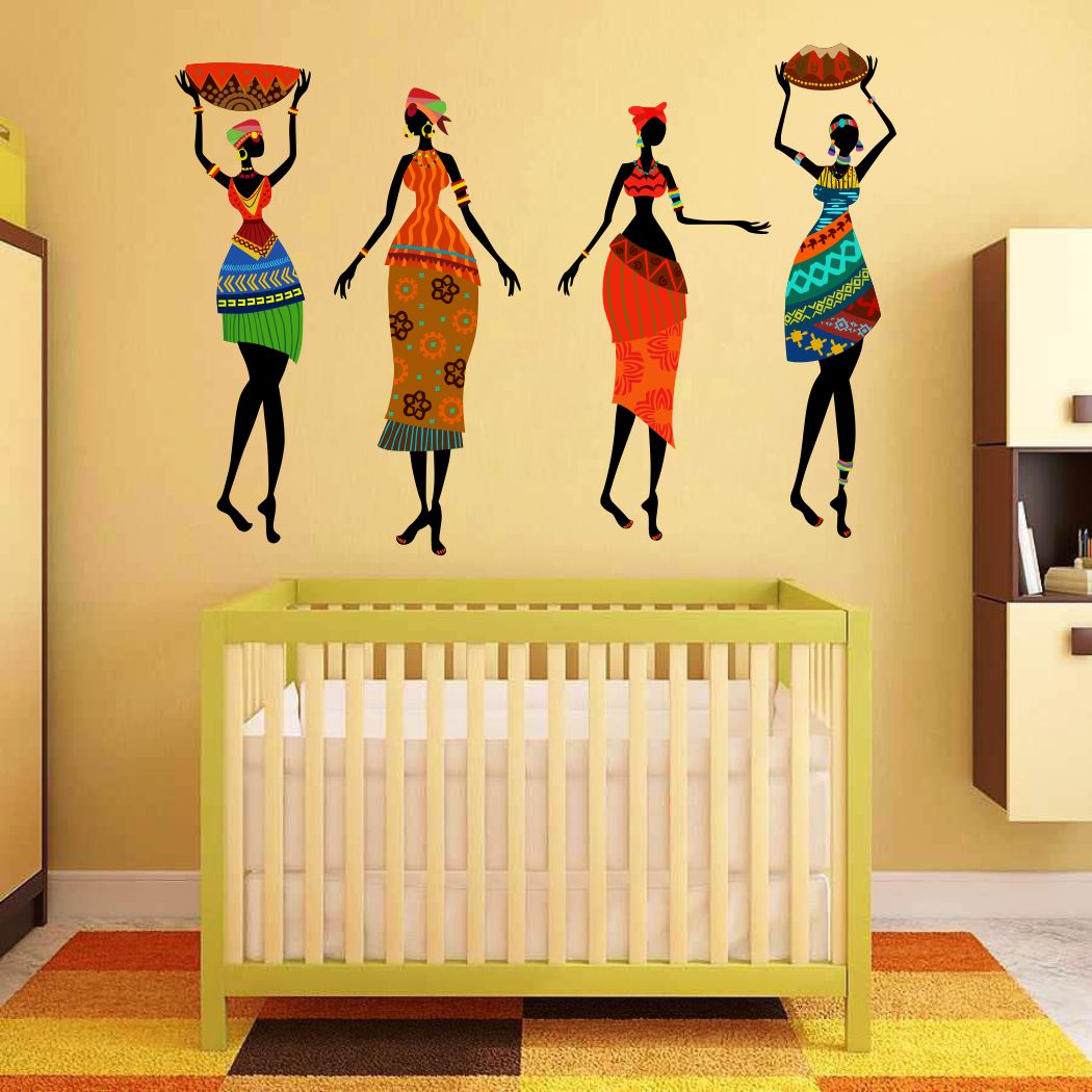 Homexa Decor | Four Girls Design Wall Sticker (Size 82 x 58 cm)