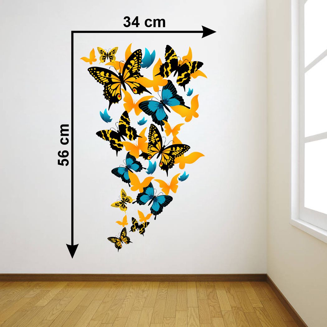 Homexa Decor | Beautiful Butterfly Design Wall Sticker (Size 34 x 56 cm)