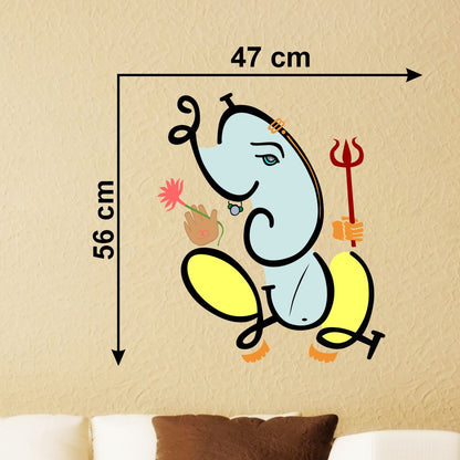 Homexa Decor | Ganesh Bhagwan Wall Sticker (Size 56x47 cm)