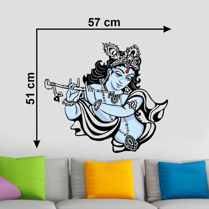 Homexa Decor | Krishna and flute Wall Sticker (Size 57x51 cm)