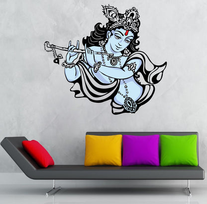 Homexa Decor | Krishna and flute Wall Sticker (Size 57x51 cm)