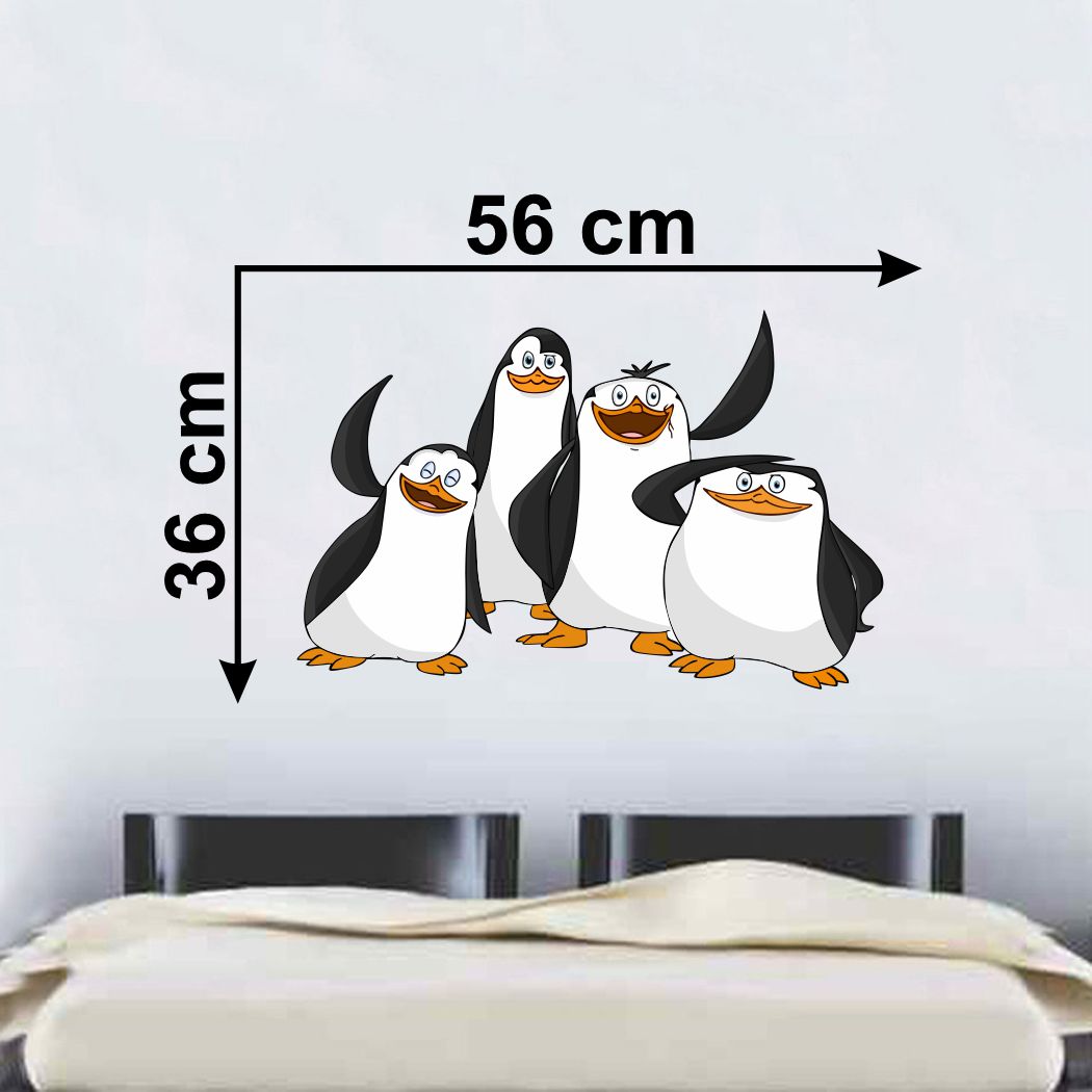 Homexa Decor | Three Penguin Wall Sticker (Size 56x36 cm)