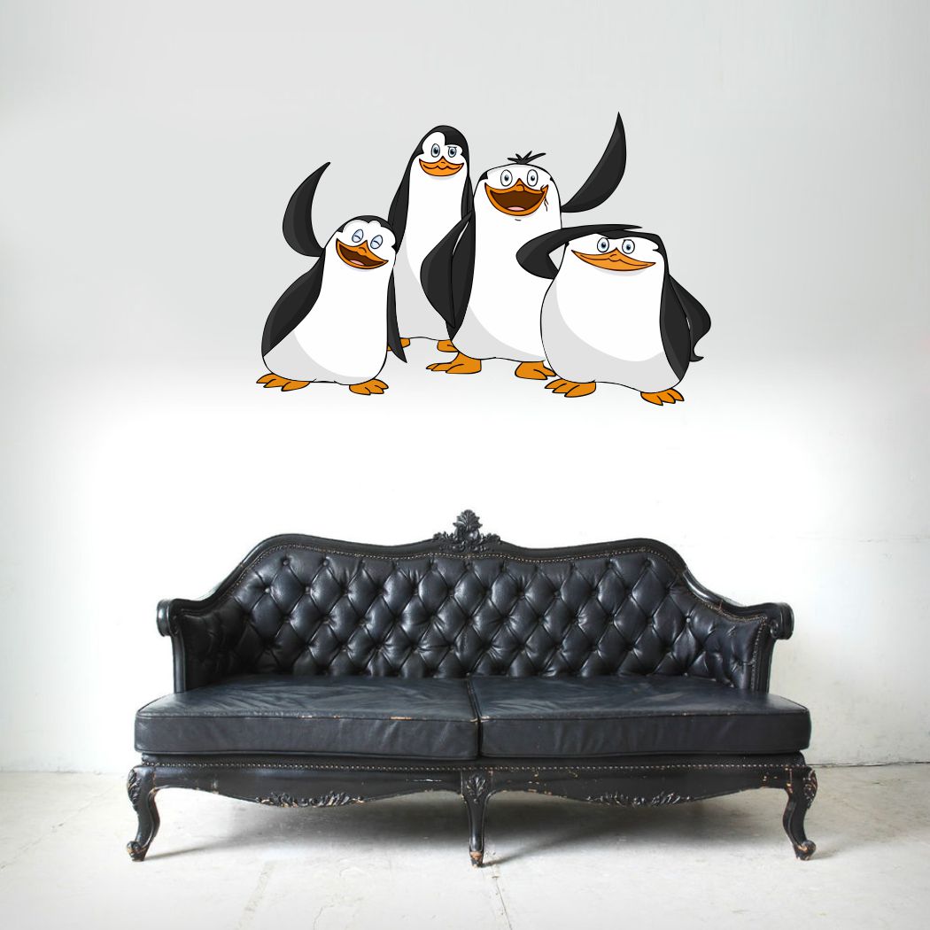 Homexa Decor | Three Penguin Wall Sticker (Size 56x36 cm)