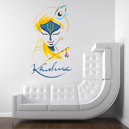 Homexa Decor | Krishna and flute Wall Sticker (Size 38x58 cm)