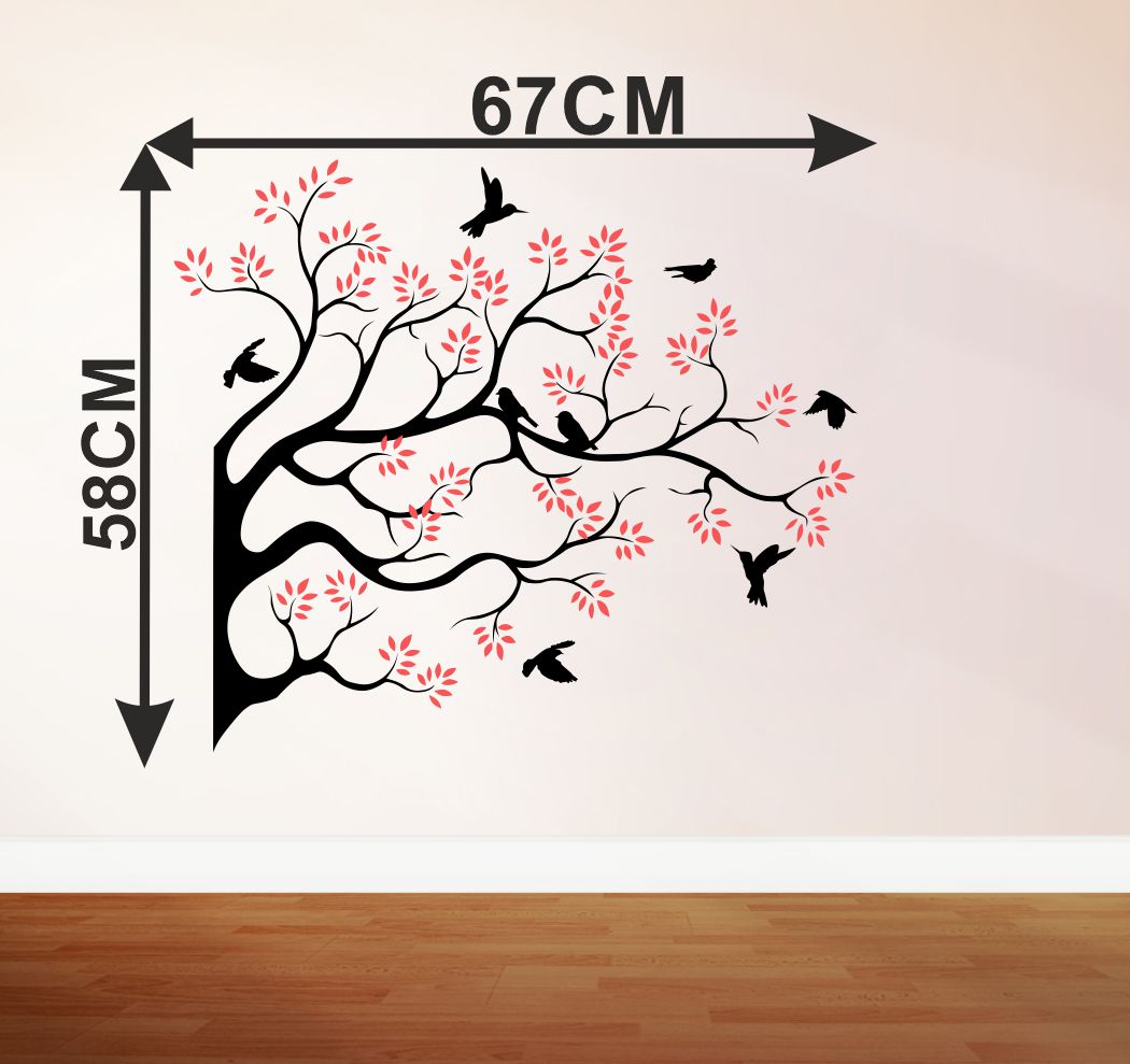 Homexa Decor | Branches With Leaf Design Wall Sticker (Size 67 x 58 cm)