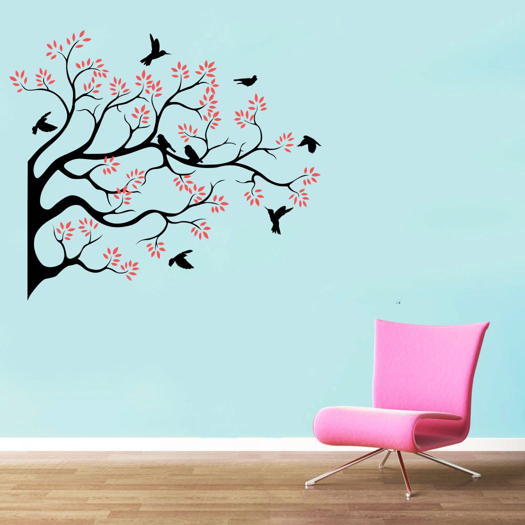 Homexa Decor | Branches With Leaf Design Wall Sticker (Size 67 x 58 cm)