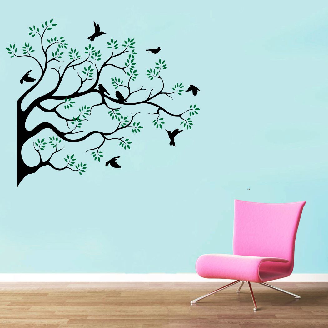 Homexa Decor | Branches With Leaf Design Wall Sticker (Size 67 x 58 cm)