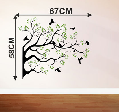 Homexa Decor | Branches With Leaf design Wall Sticker (Size 67x58 cm)