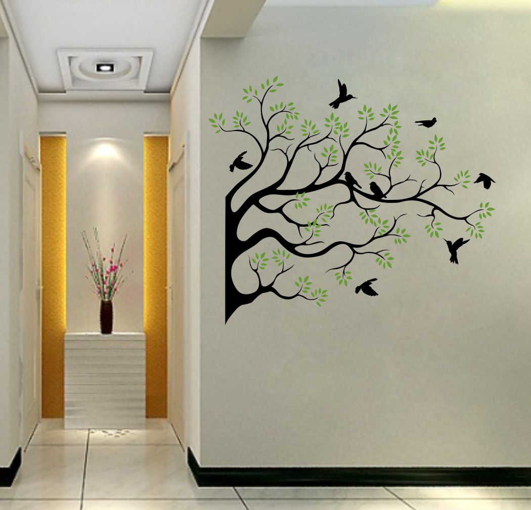 Homexa Decor | Branches With Leaf design Wall Sticker (Size 67x58 cm)